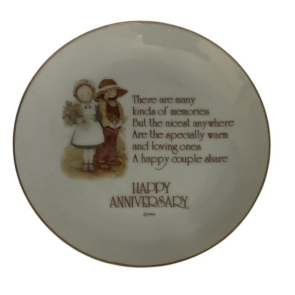 Vtg 1976 Lasting Memories Happy Anniversary Plate 6” Genuine Porcelain - Picture 4 of 6